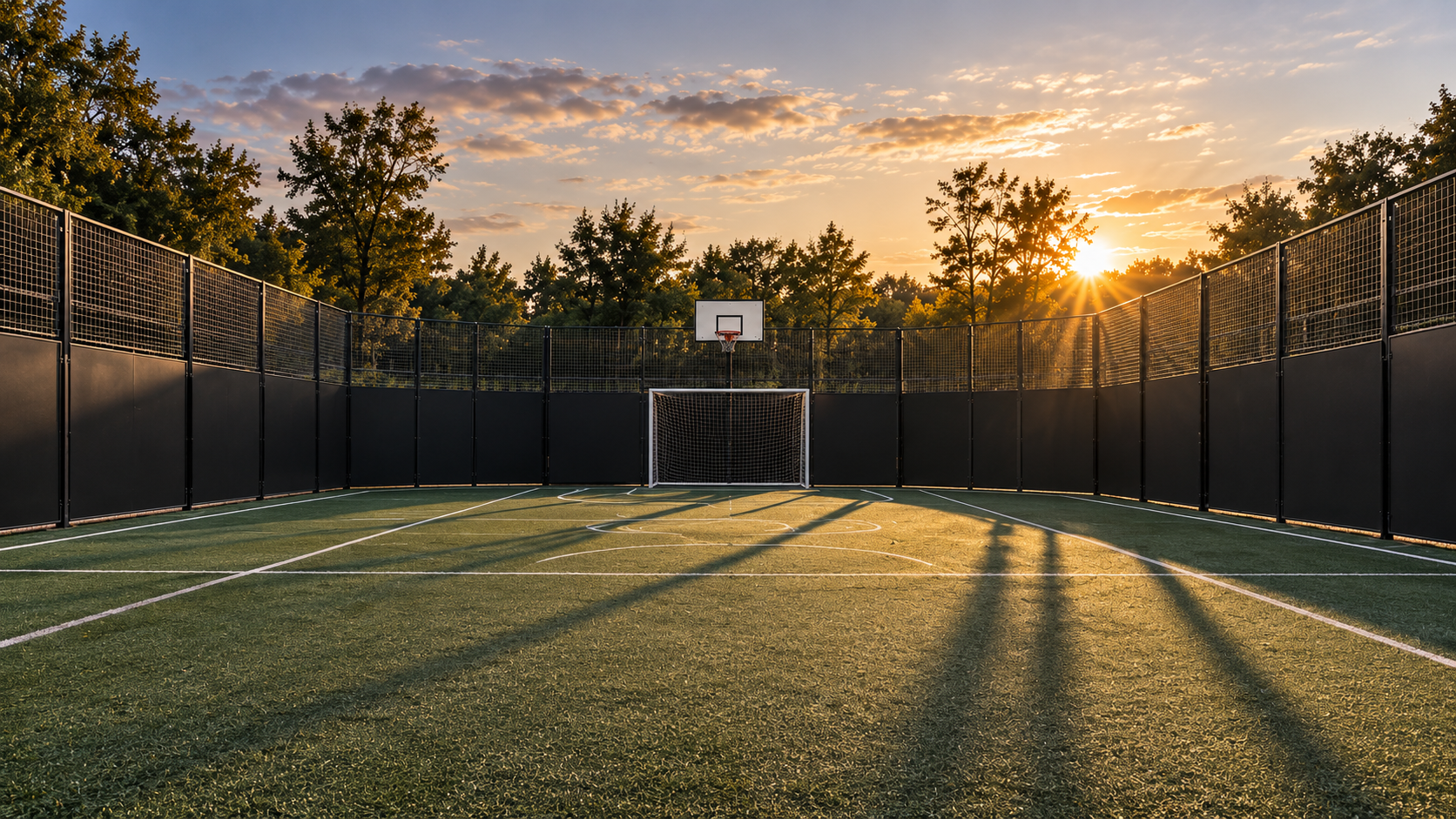 After Hours – dunkler Entwurf mit Court im Abendlicht